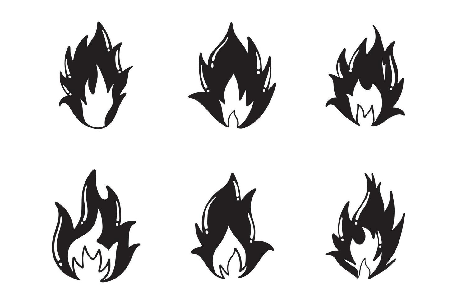 vetor de fogo, ícone de chama. ícone preto isolado no fundo branco.