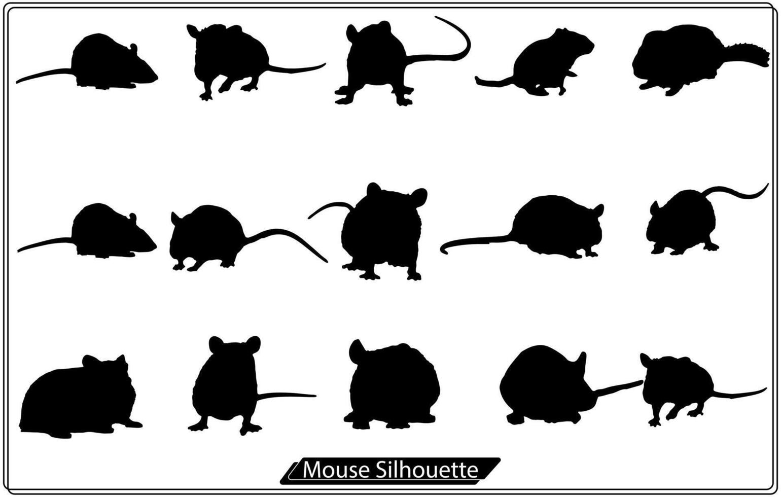 silhueta de vetor de coleção de ratos e camundongos