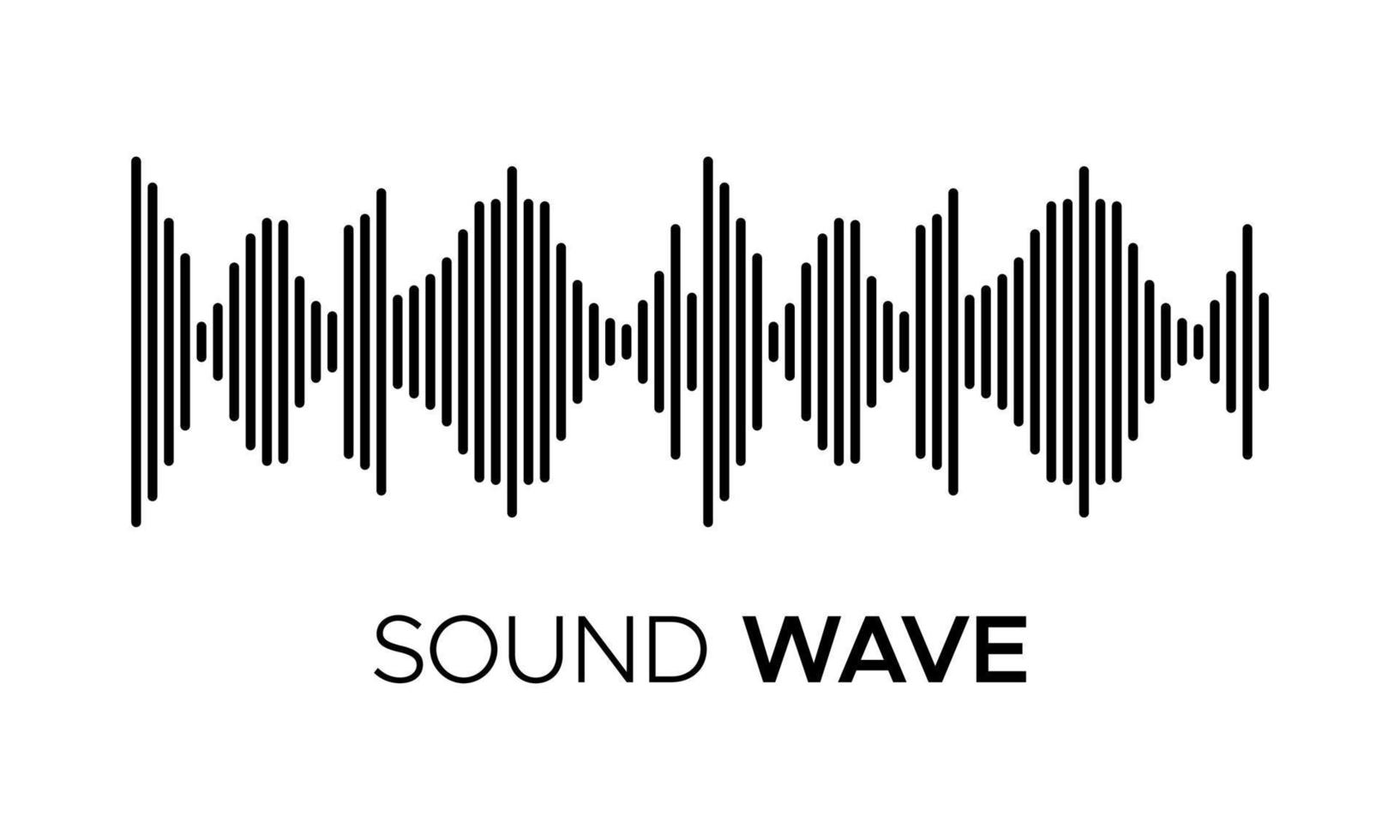 ilustração em vetor logotipo do equalizador de onda sonora preta. símbolo de linhas de voz musical oscilante.