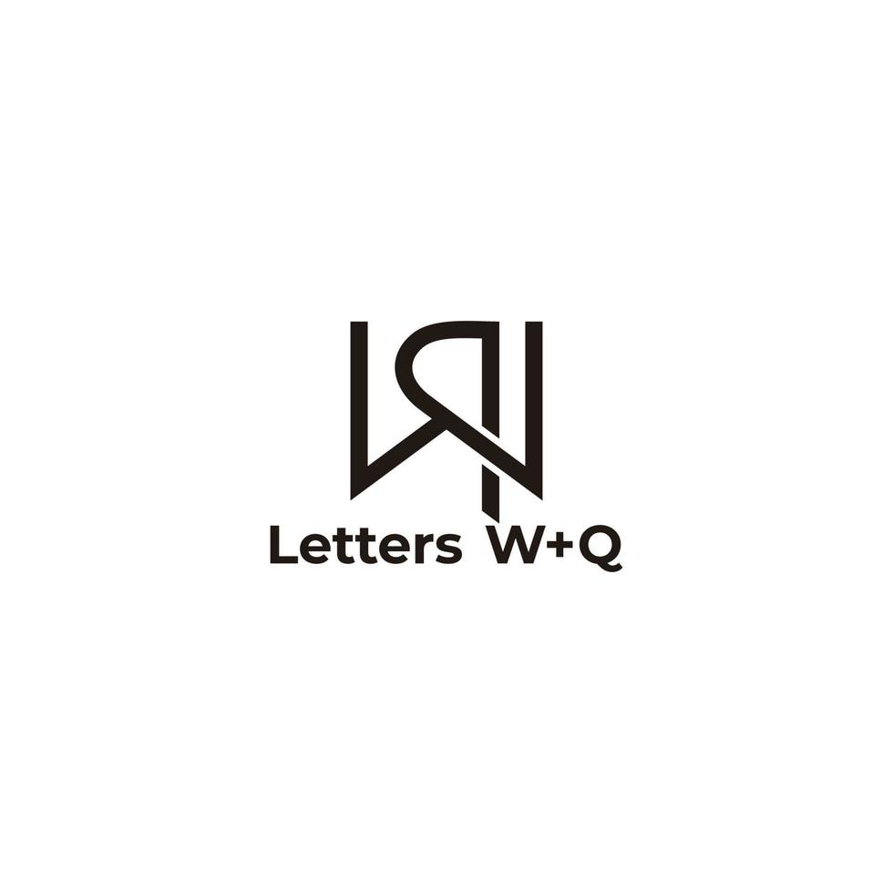 letra wq vetor de logotipo geométrico de linha vinculada simples