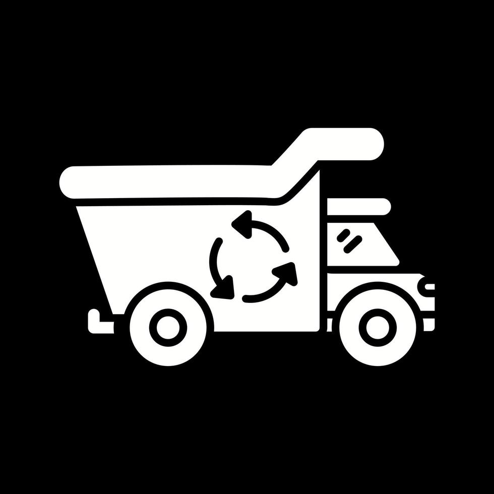 ícone de vetor de caminhão de reciclagem