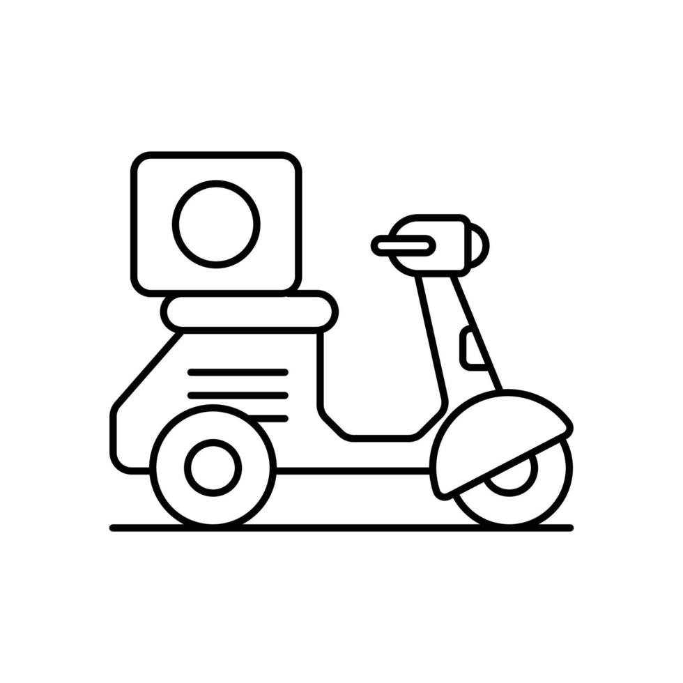 ilustração de linha de estilo de ícone de vetor de bicicleta de entrega. arquivo eps 10