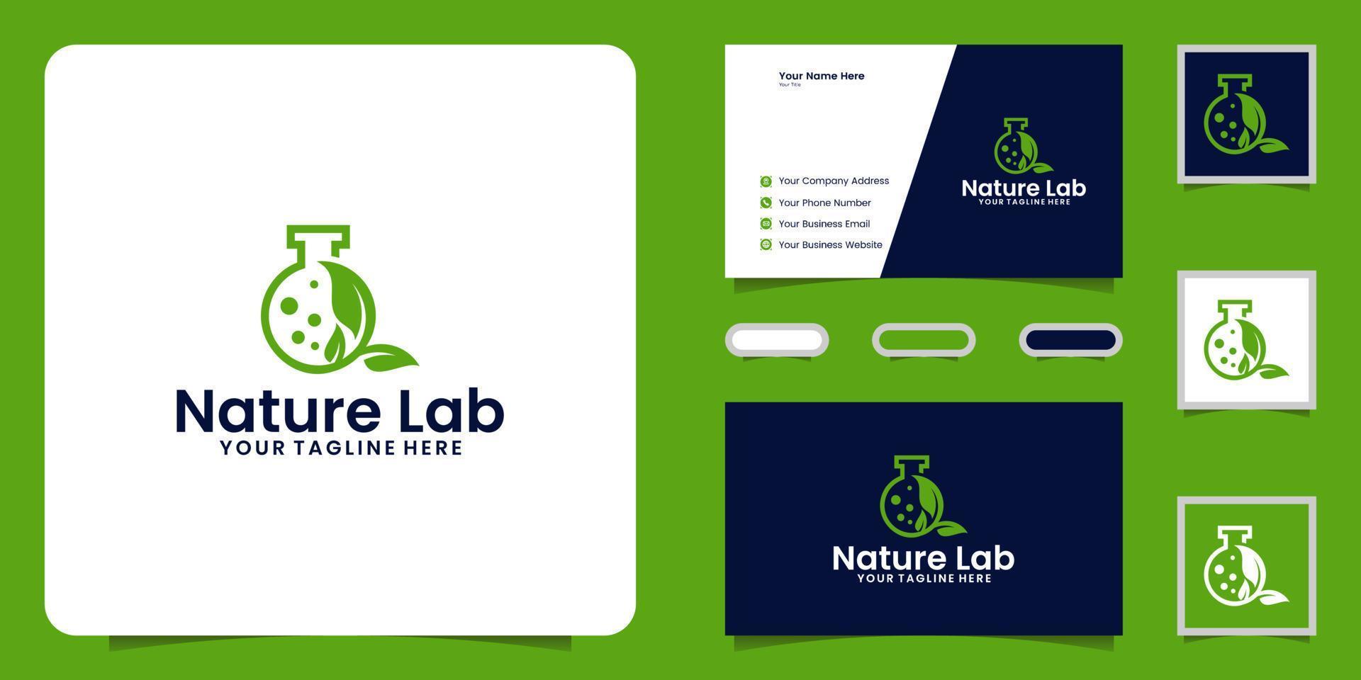 laboratório natural e inspiração de cartão de visita vetor