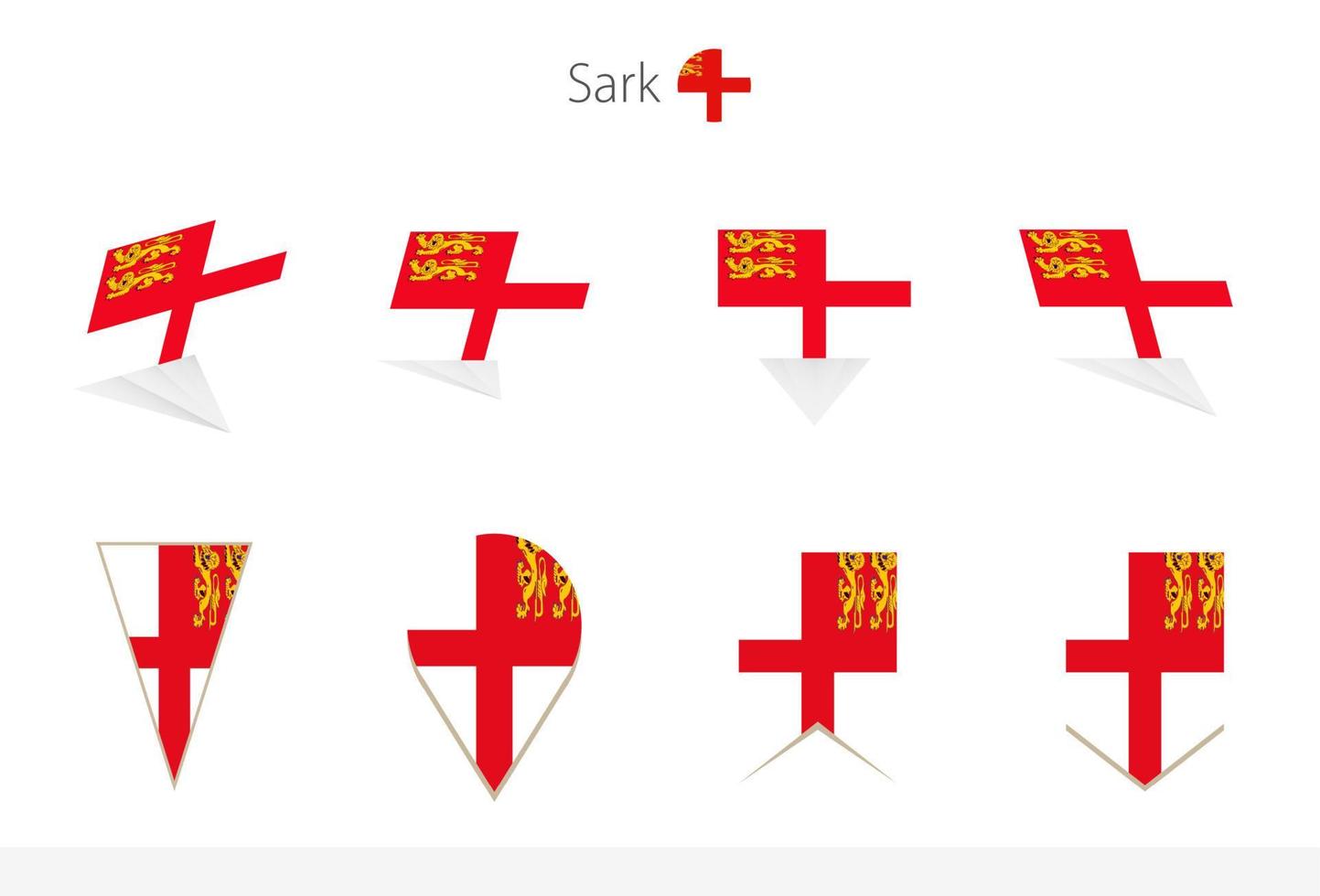 coleção de bandeiras nacionais sark, oito versões de bandeiras vetoriais sark. vetor