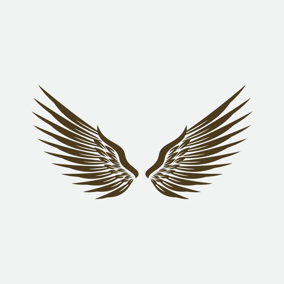 logotipo do ícone do design de ilustração de asas vetor