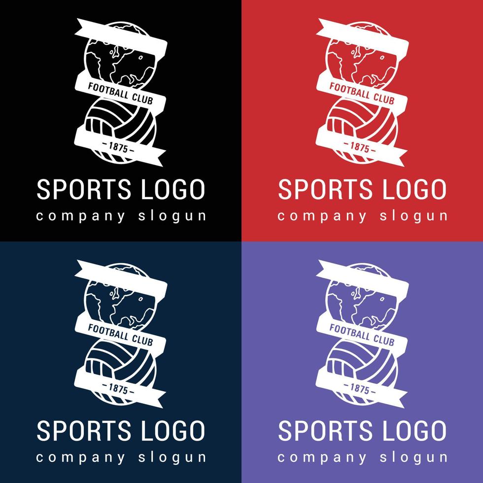 design de logotipo de futebol, basquete, beisebol e outros esportes. vetor