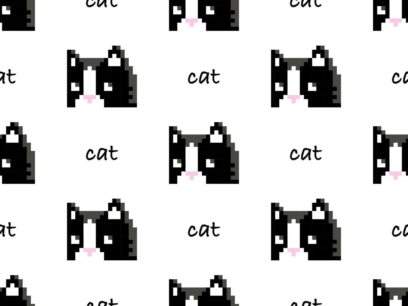 padrão perfeito de personagem de desenho animado de gato em fundo branco vetor