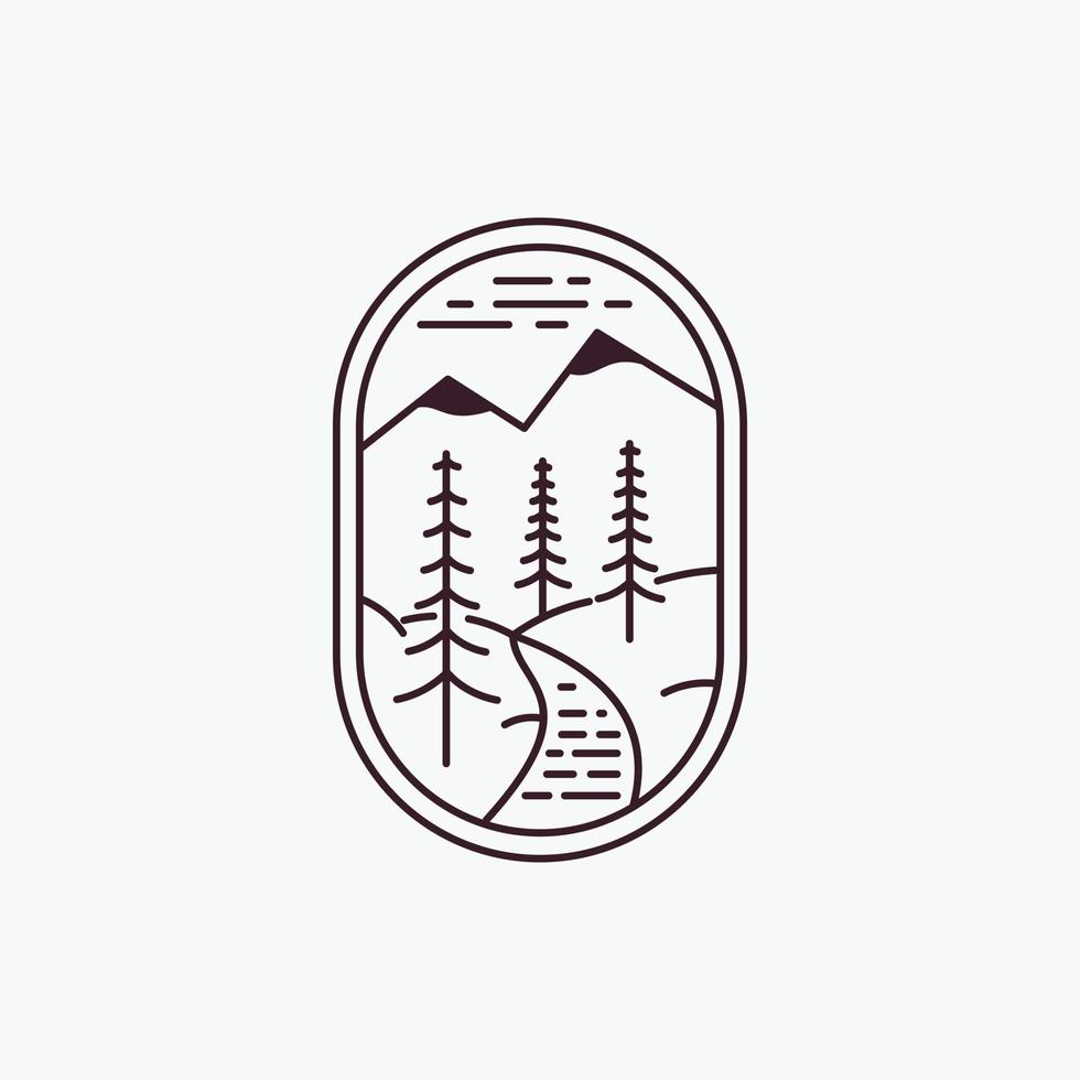 vetor de logotipo vintage de montanha, inspiração de logotipo de aventura