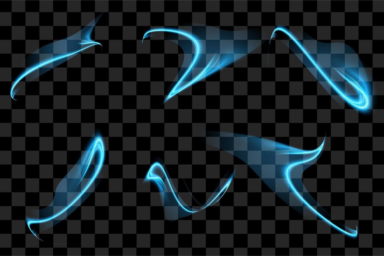 objeto azul néon brilhando trilha espiral brilhante. ilustração vetorial para recursos gráficos vetor