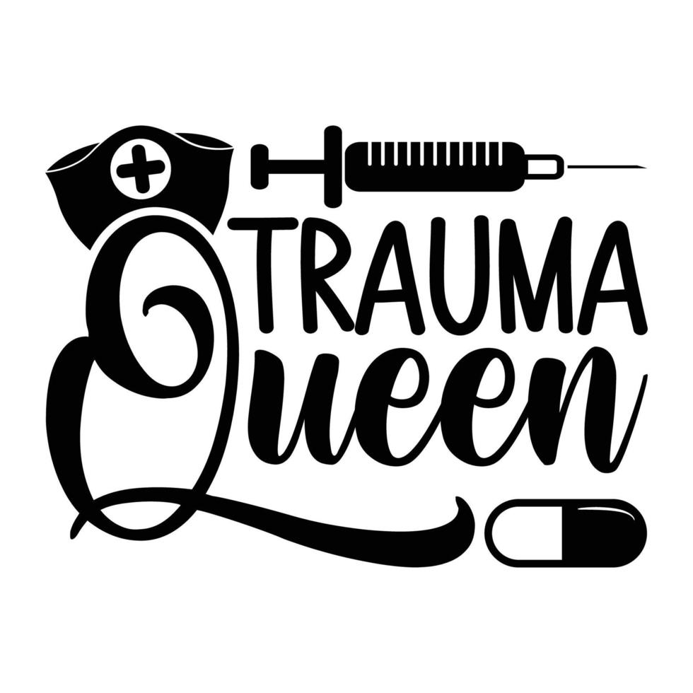trauma queen enfermeira super-heroína cita arquivos de corte de estetoscópio de vida de enfermeira para cricut vetor