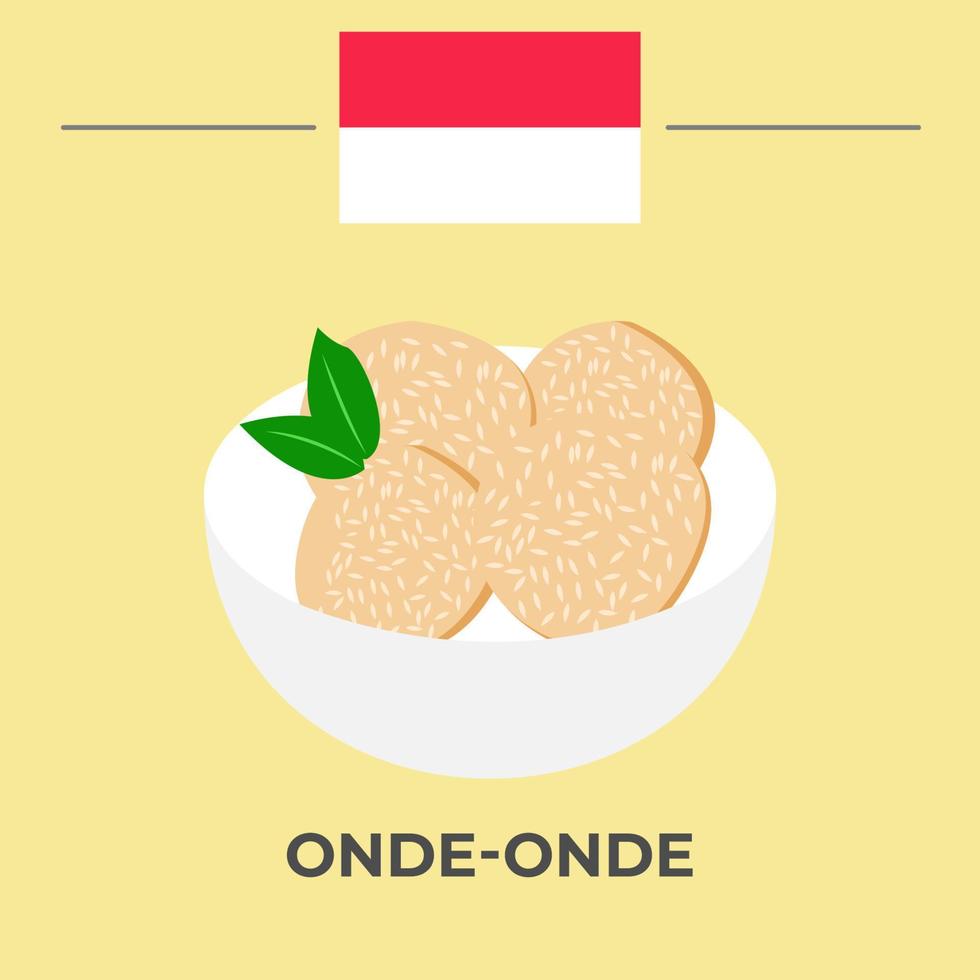 design de comida indonésia onde-onde vetor