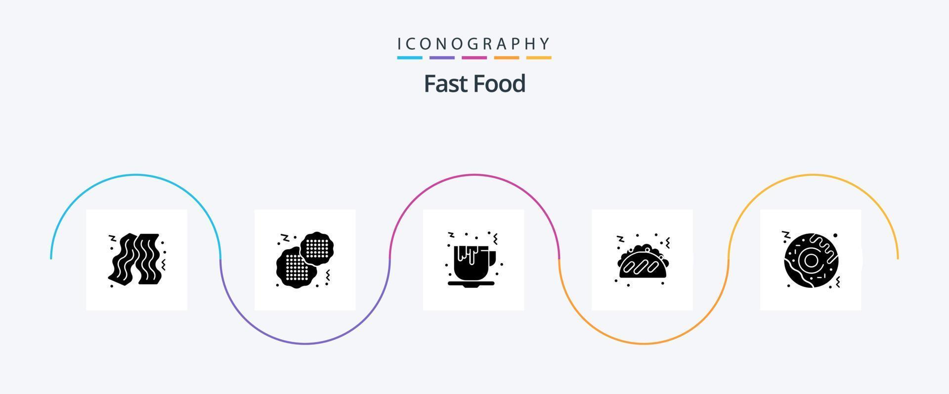 pacote de ícones de glyph 5 de fast food, incluindo . Comida. comida rápida. comida rápida. Comida vetor