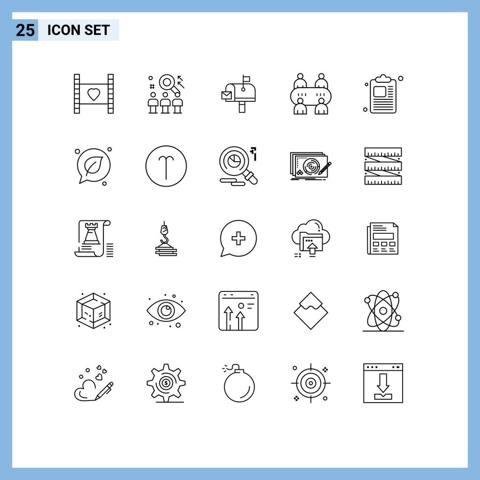 25 ícones criativos sinais e símbolos modernos de elementos de design de vetores editáveis de caixa de correio de cassino de usuário de pôquer de negócios