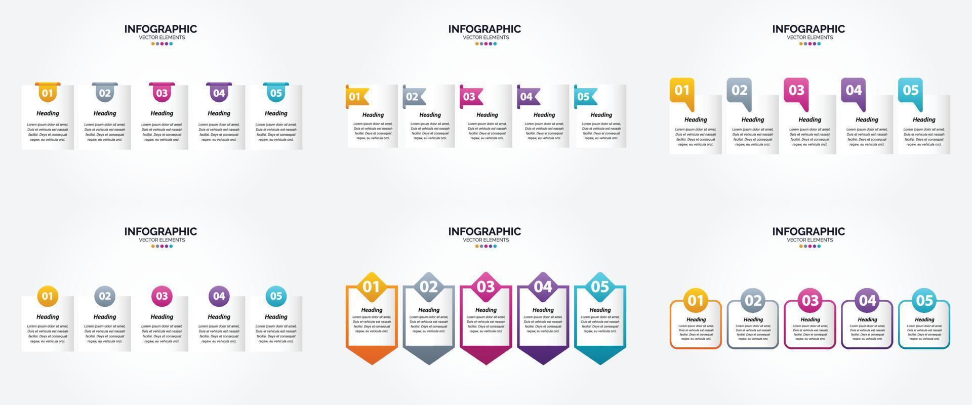 conjunto de design plano de infográficos de ilustração vetorial para folheto publicitário e revista vetor