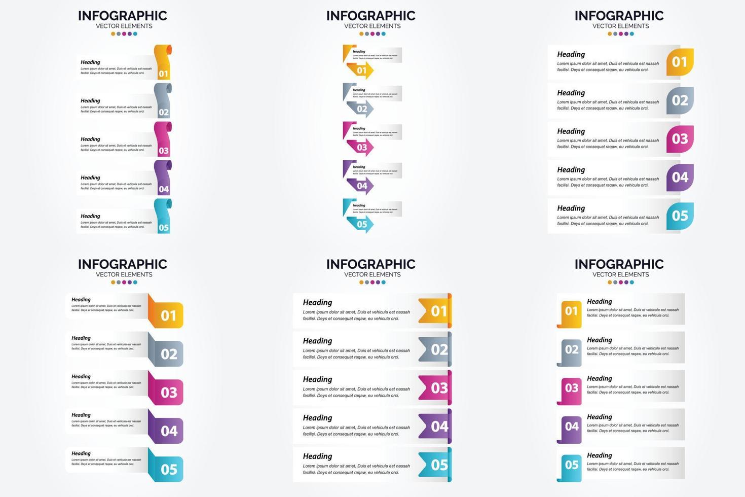 conjunto de design plano de infográficos de ilustração vetorial para folheto publicitário e revista vetor