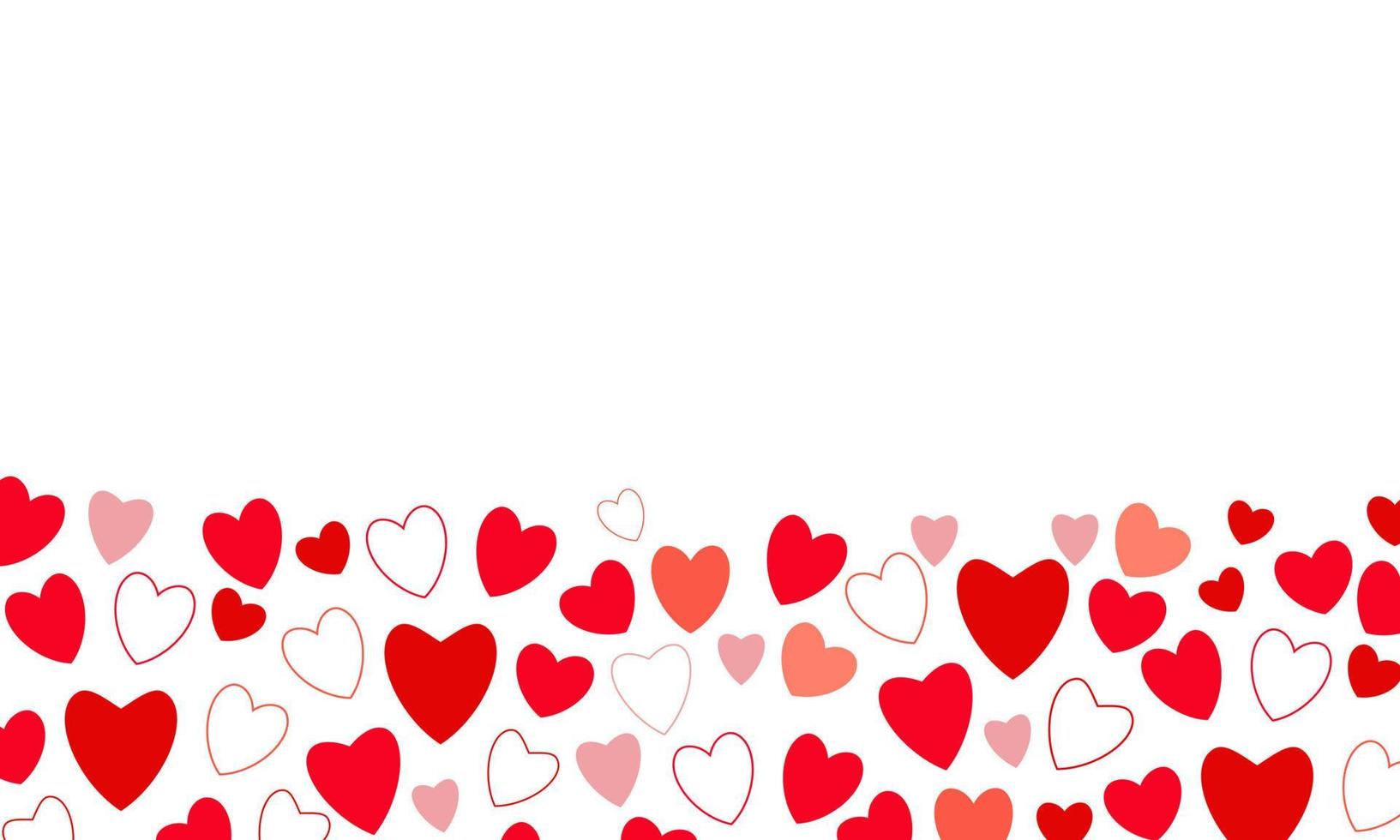 fundo do conceito de dia dos namorados com corações vermelhos e rosa. ilustração vetorial. banner de venda de amor bonito ou cartão vetor