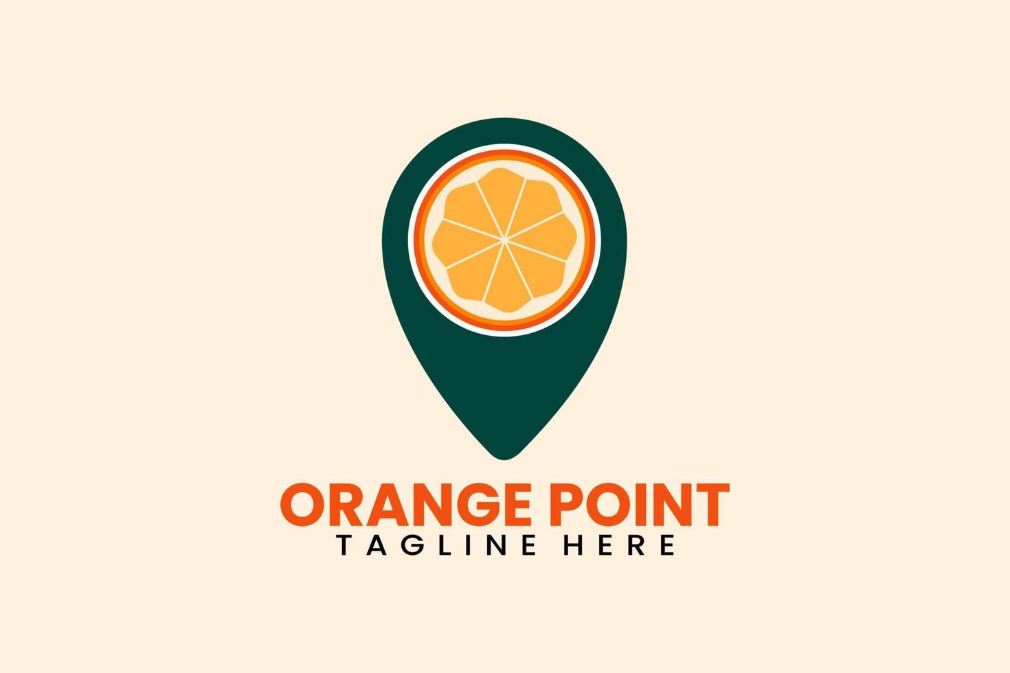 modelo de logotipo de ponto de pino laranja plano moderno vetor