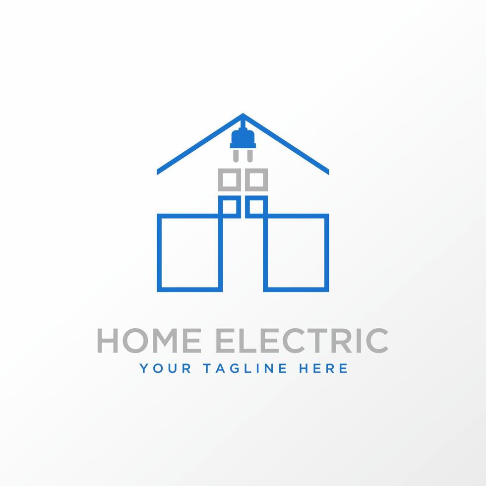 casa simples e única e componente elétrico ou imagem de iluminação ícone gráfico logotipo design conceito abstrato vetor estoque. pode ser usado como um símbolo relacionado a tecnologia ou propriedade