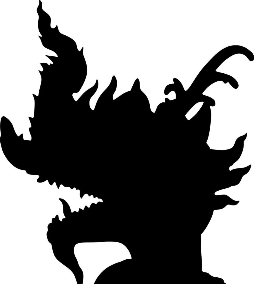ilustração vetorial de forma de cabeça de dragão negro vetor