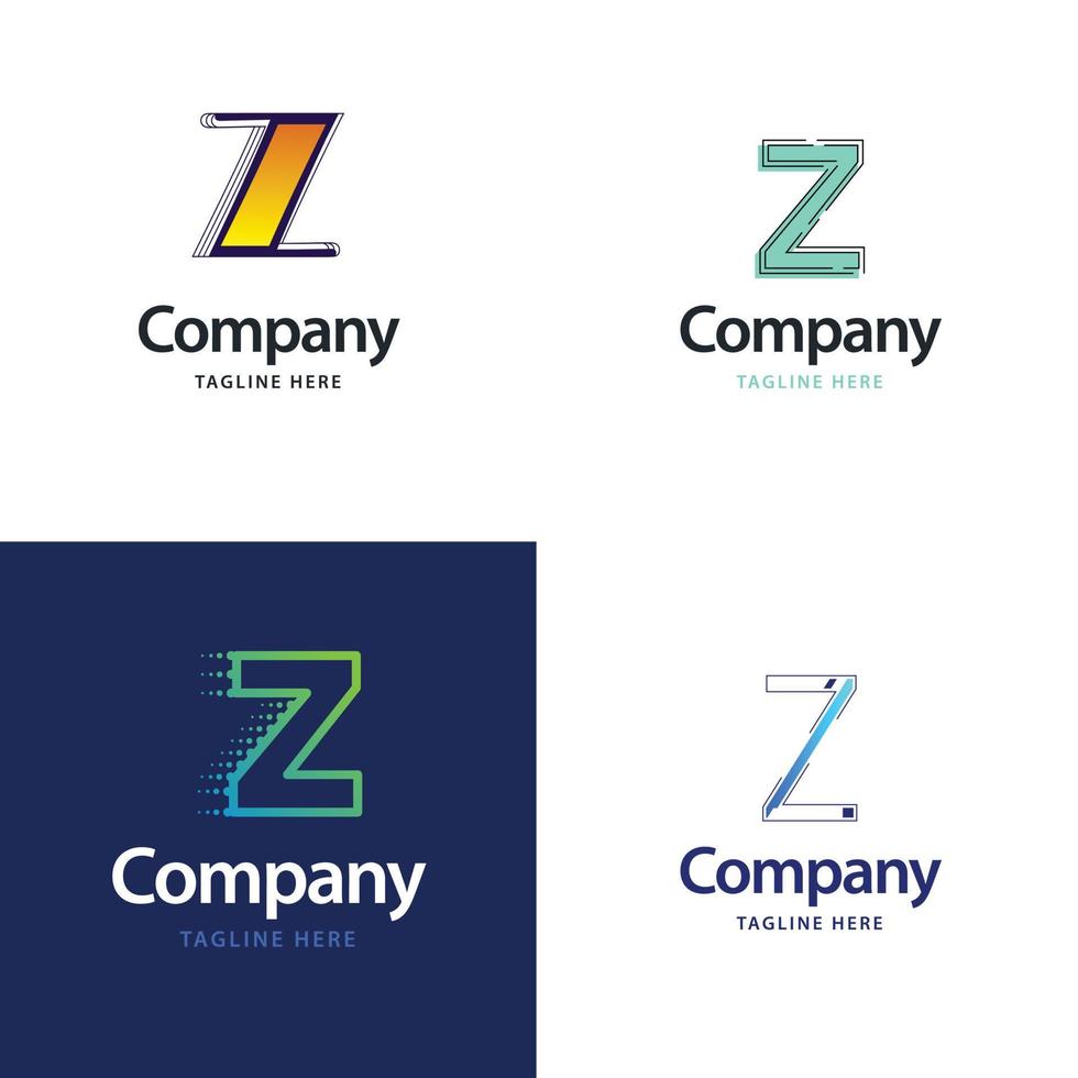 letra z design de pacote de logotipo grande design criativo de logotipos modernos para o seu negócio vetor