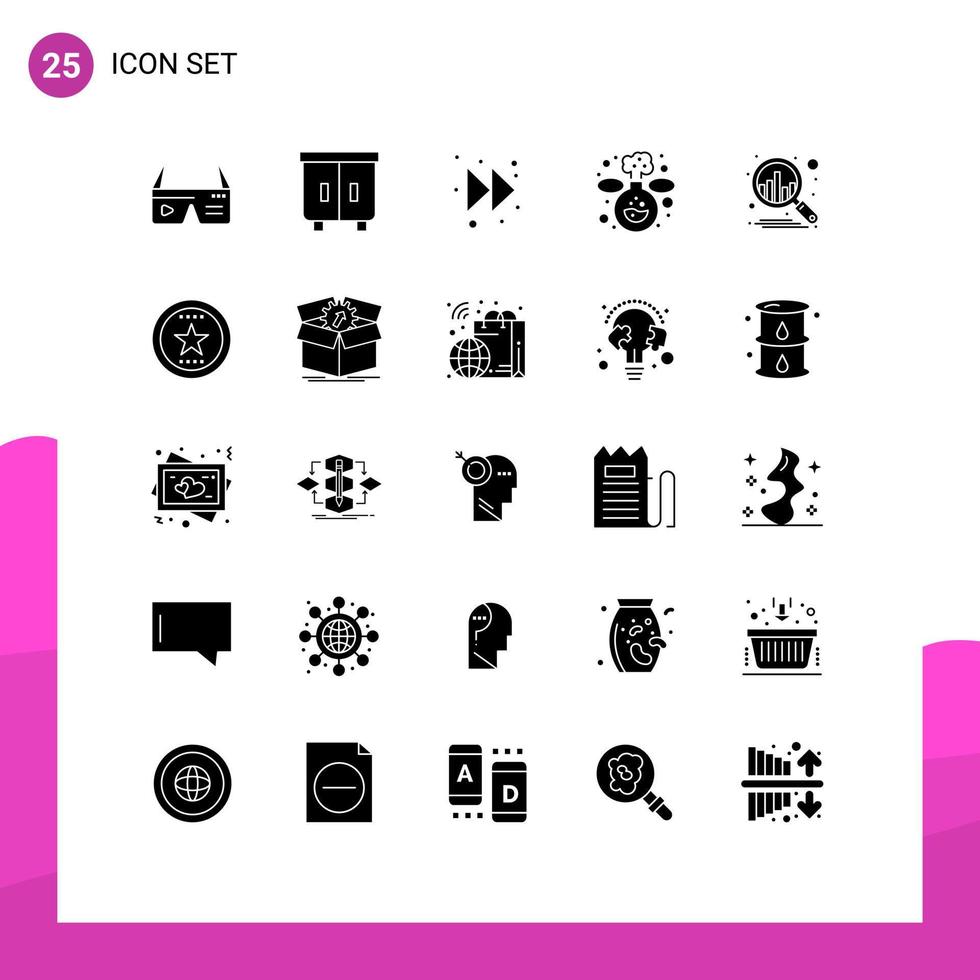 25 ícones criativos sinais modernos e símbolos de análise elementos de design de vetores editáveis de química de laboratório interior de negócios