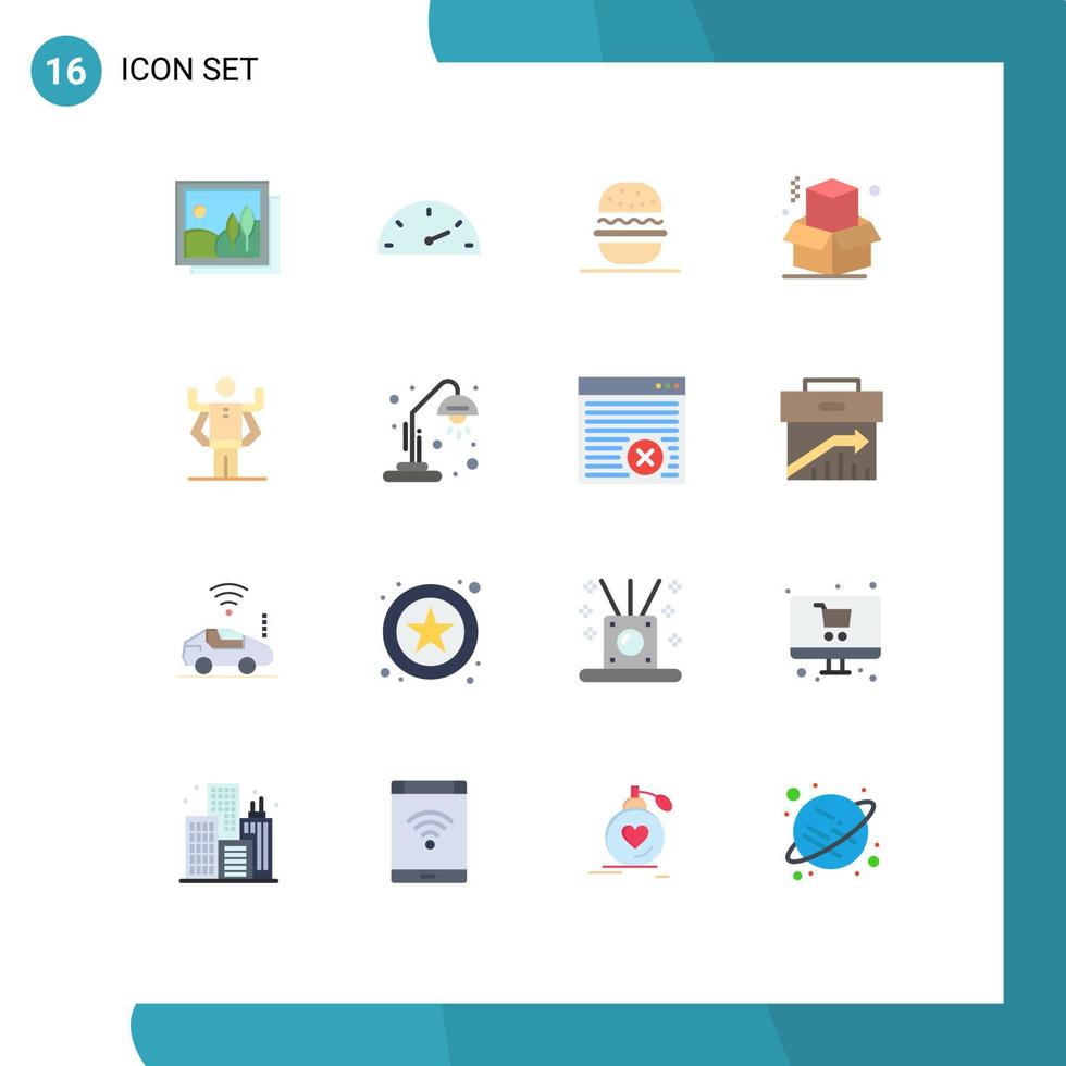 grupo de 16 cores planas modernas definidas para organização pacote editável de negócios de capacidade de alimentação humana de elementos de design de vetores criativos