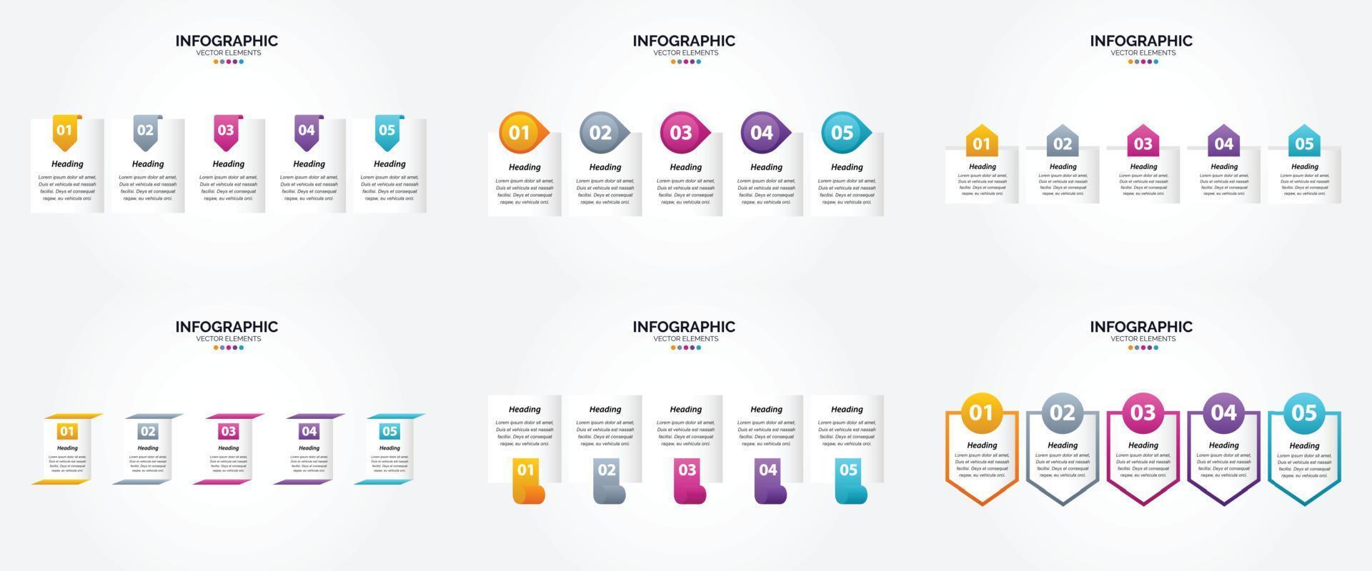 este conjunto de infográficos vetoriais é ótimo para anunciar sua empresa em brochuras. panfletos. e revistas. vetor