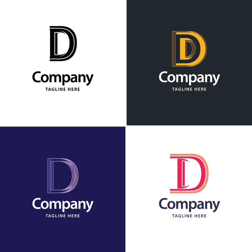 letra d design de pacote de logotipo grande design criativo de logotipos modernos para o seu negócio vetor