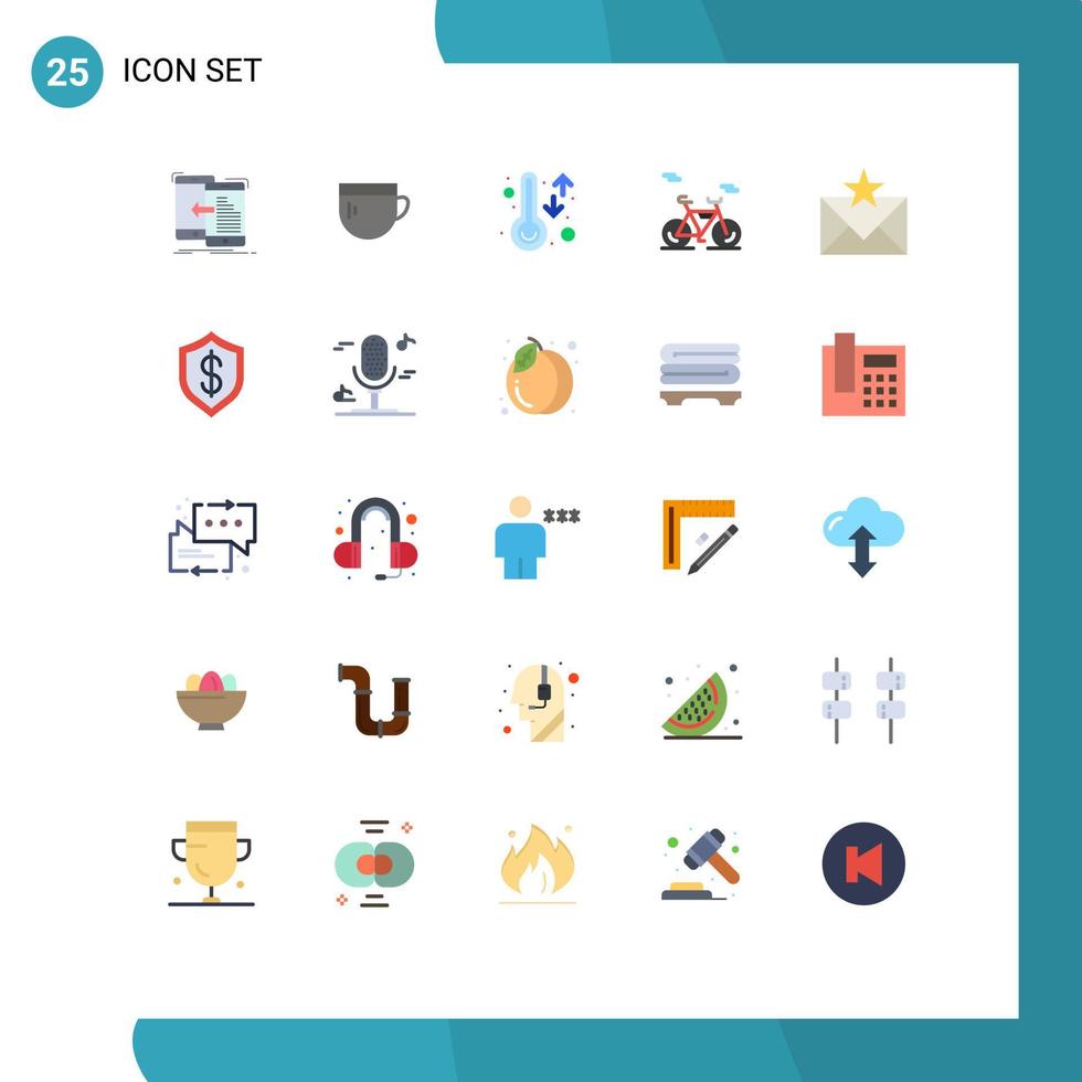 25 ícones criativos, sinais e símbolos modernos do veículo de e-mail, transporte básico, tempo, elementos de design vetorial editáveis vetor