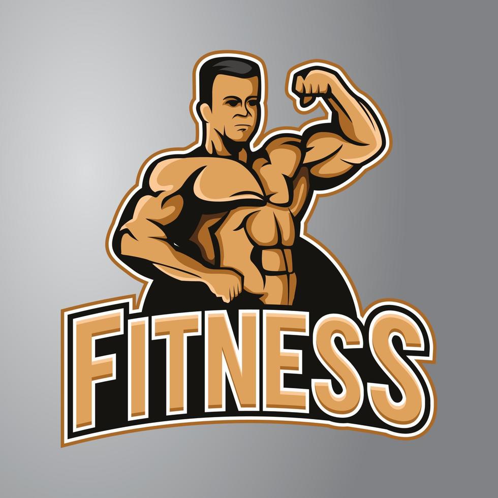 logotipo da mascote de fitness vetor