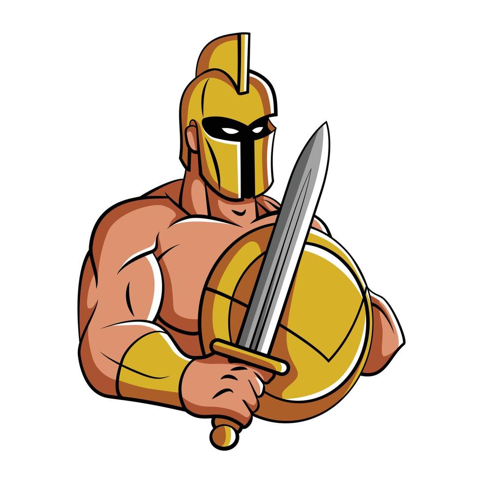 ilustração de mascote espartano vetor