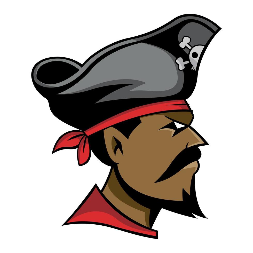 design de ilustração de cabeça de pirata vetor