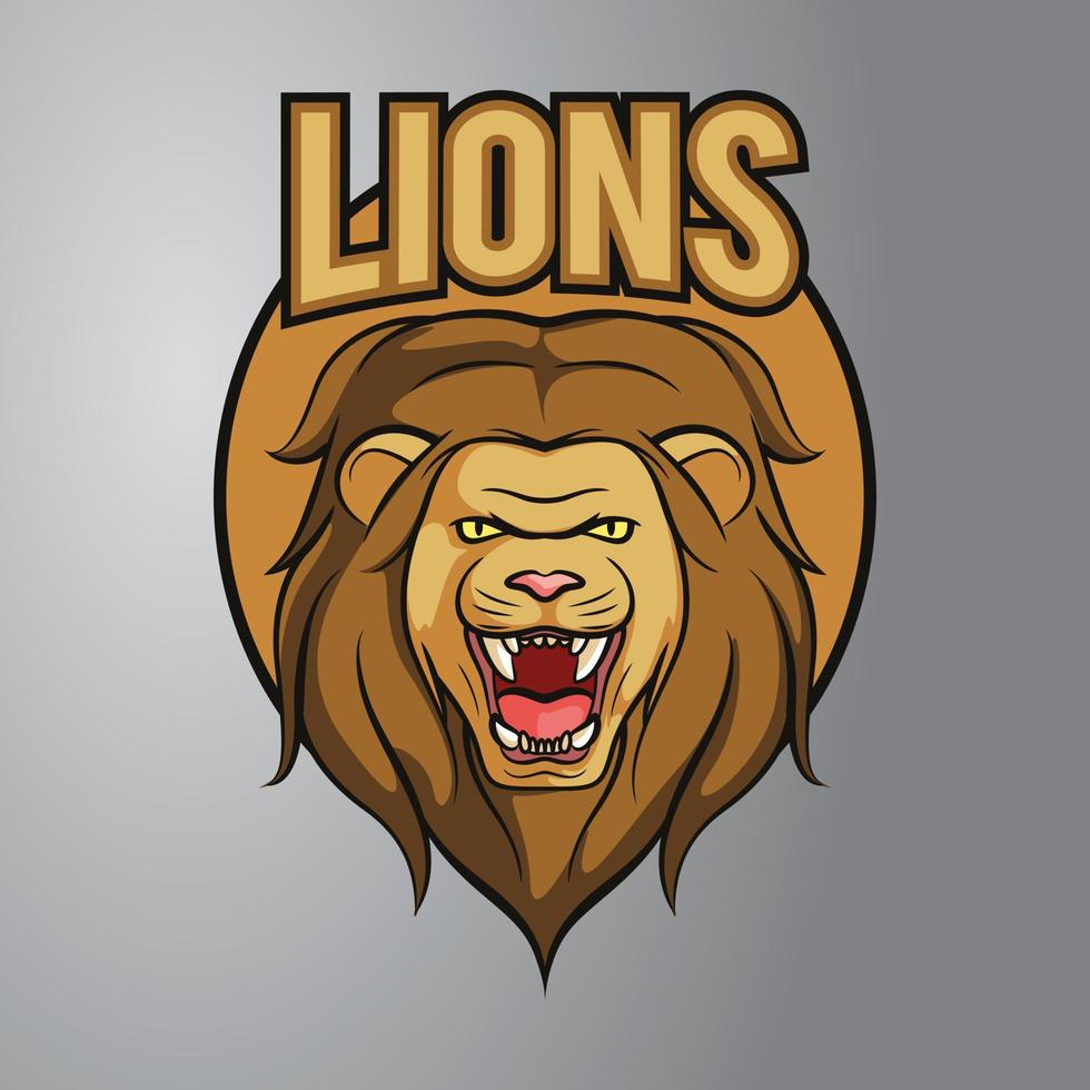 logotipo da mascote do leão que ruge vetor