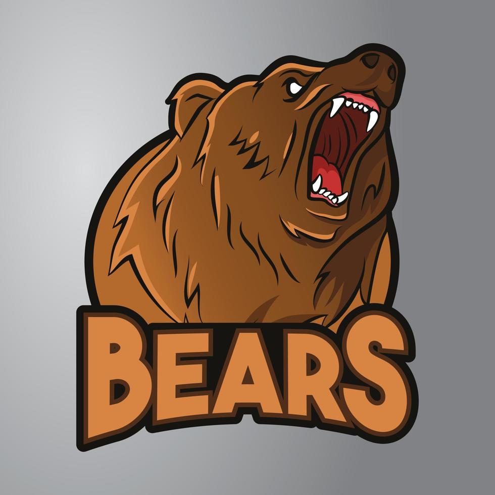 ilustração de mascote de urso bravo vetor