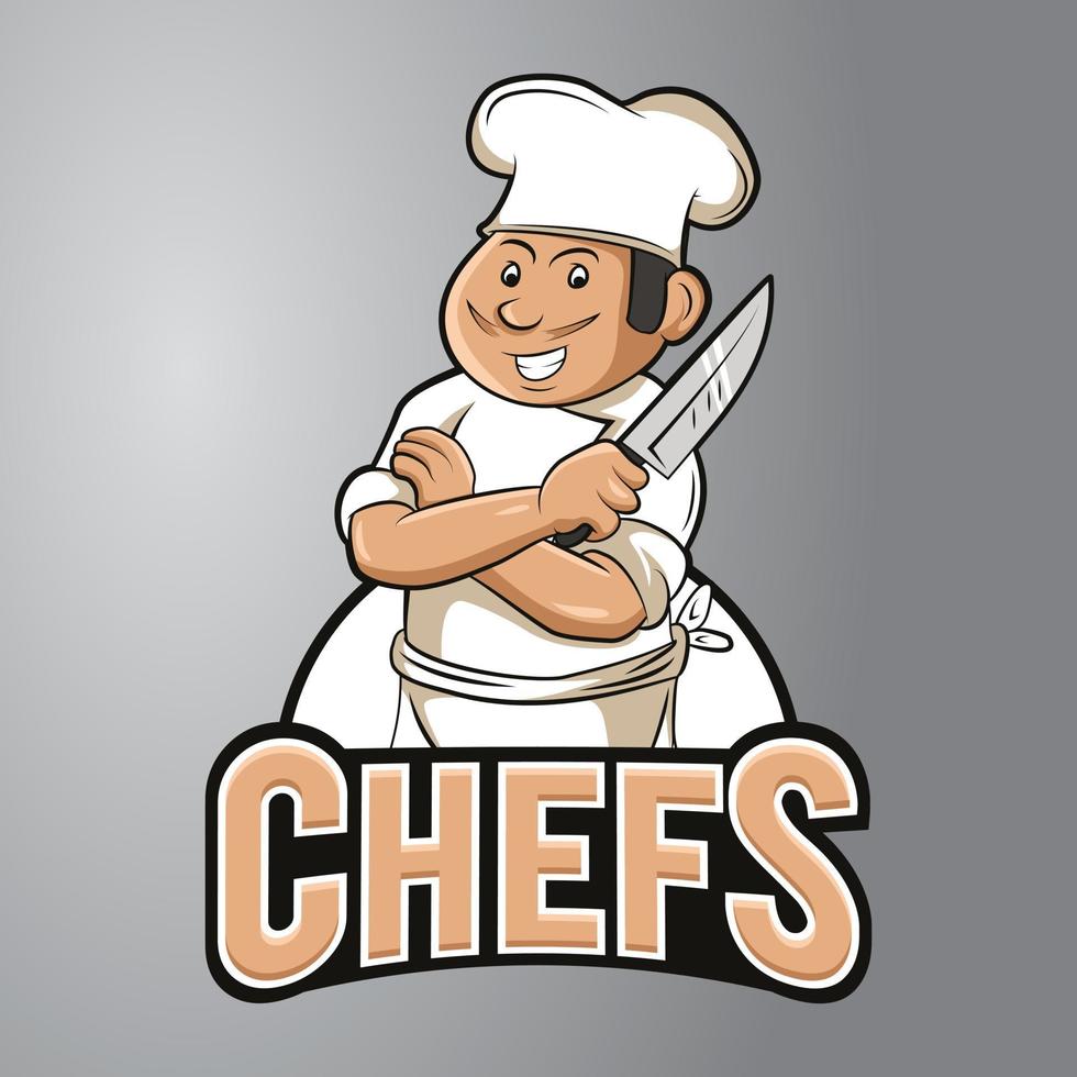 logotipo da mascote do chef vetor