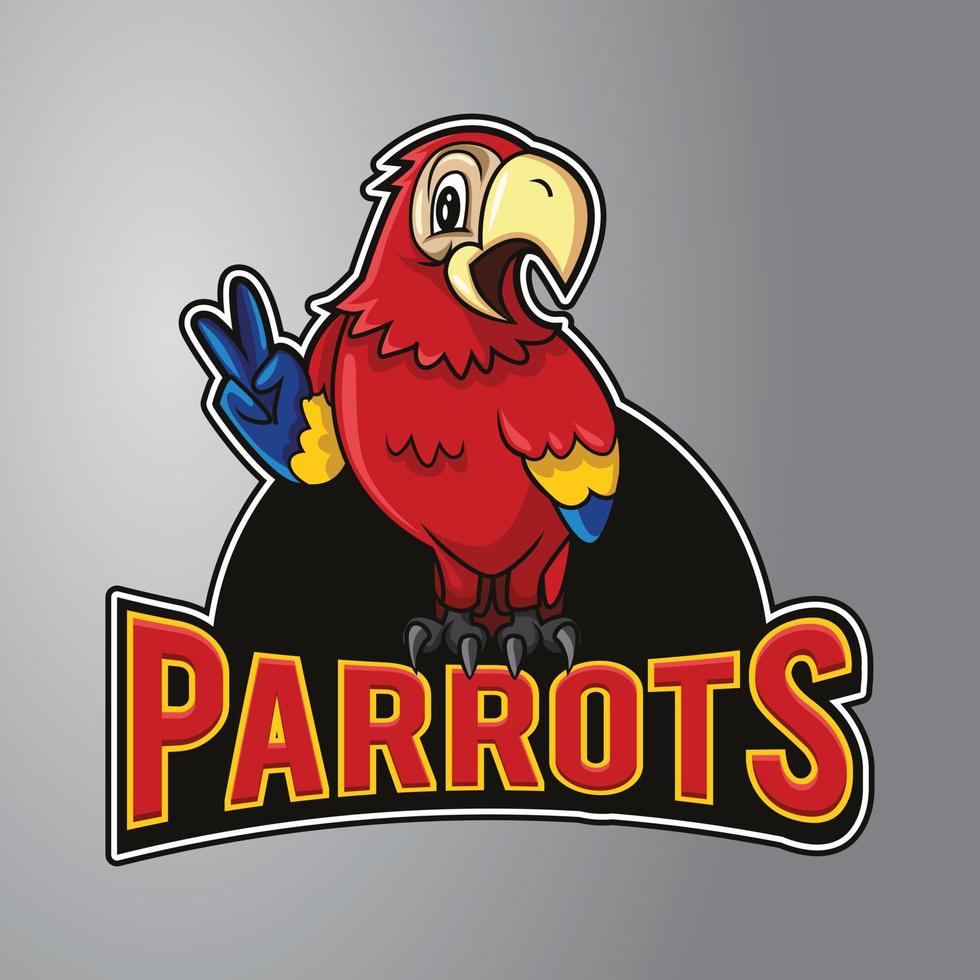 logotipo da mascote dos papagaios vetor