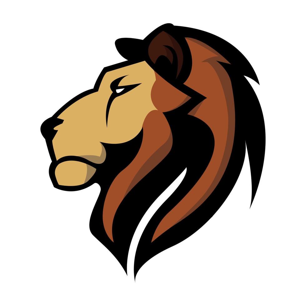 design de ilustração de cabeça de leão vetor