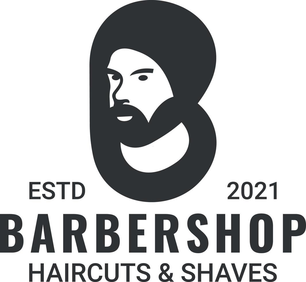 o logotipo é uma combinação das letras b e cavalheiro. adequado para barbearia vetor