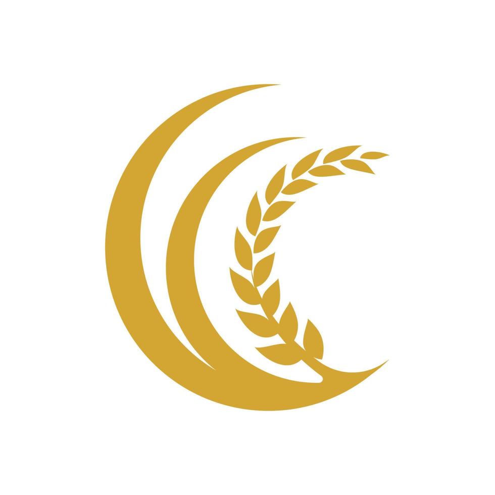 agricultura trigo logotipo modelo vetor ícone design