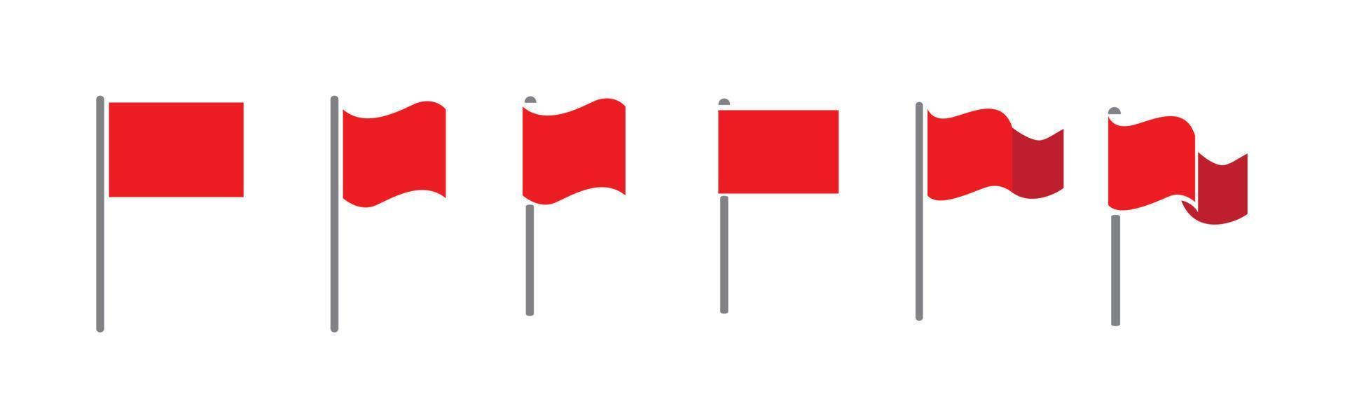 ícone de bandeira vermelha em fundo branco, vetor