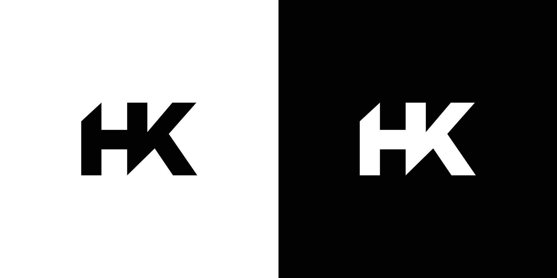 design de logotipo de letras hk moderno e forte vetor