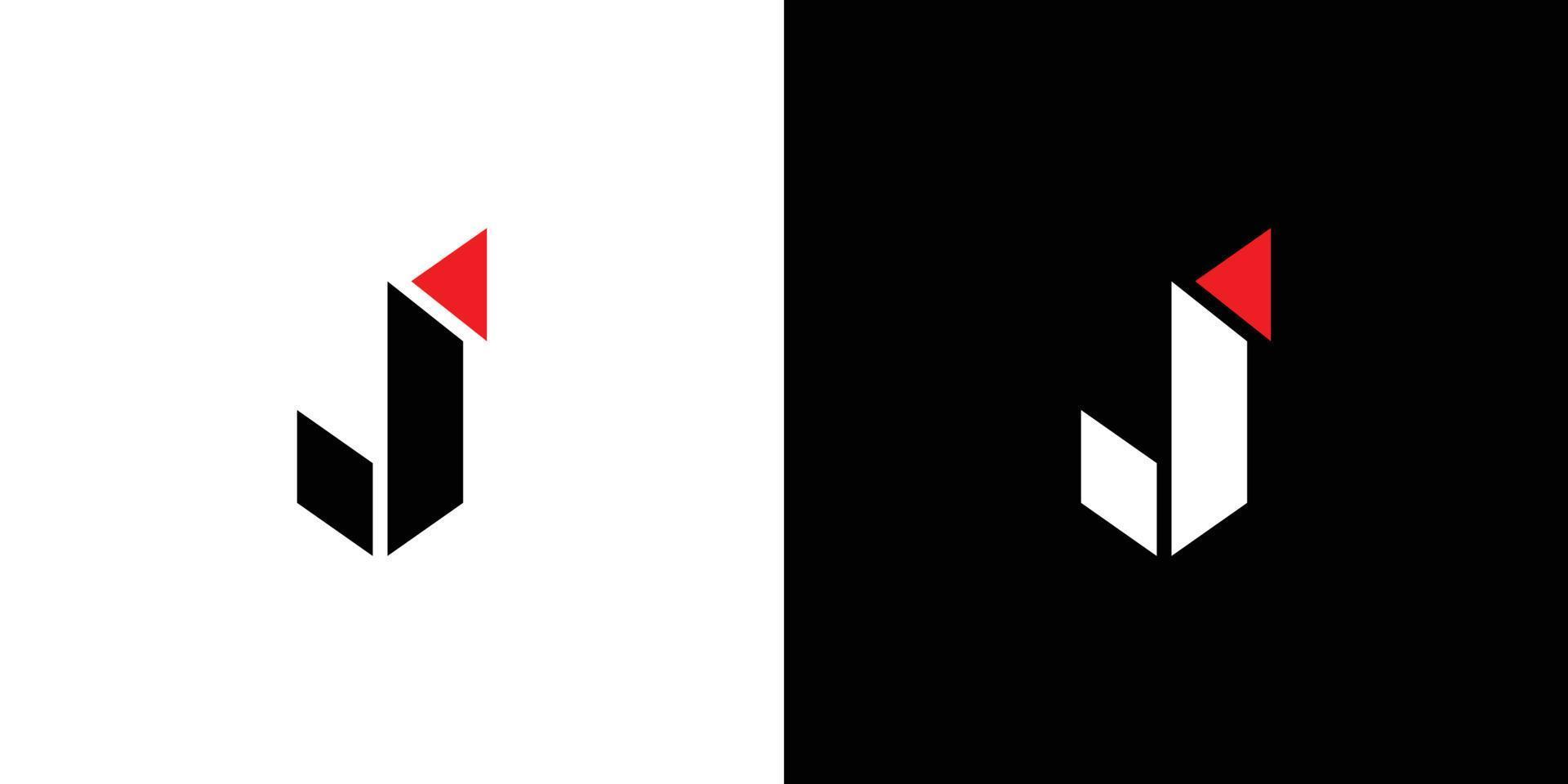 design de logotipo de iniciais de letra j moderno e forte vetor