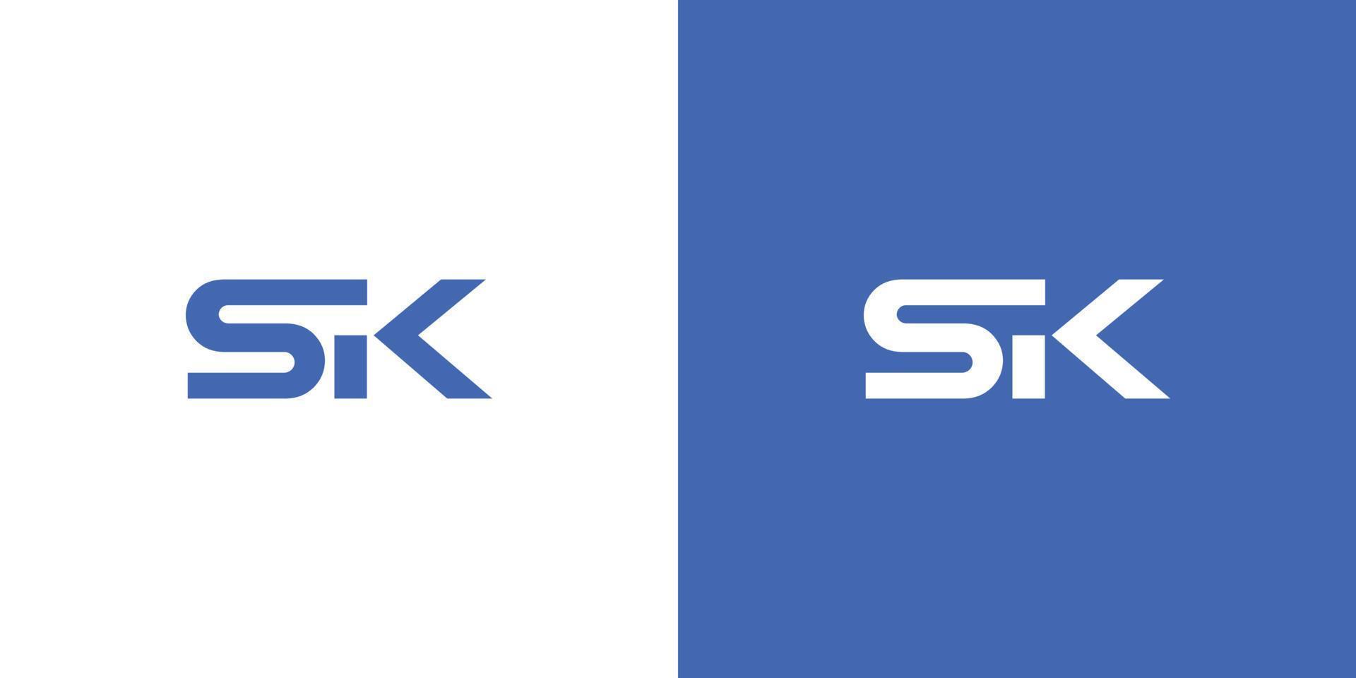 design de logotipo moderno e forte com as iniciais sk 3 vetor