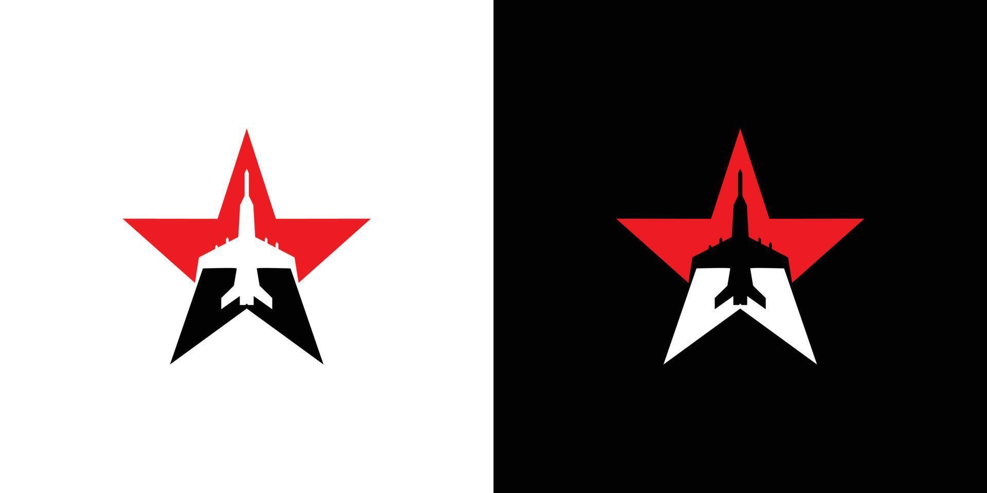 design de logotipo de estrela de jato poderoso e moderno vetor