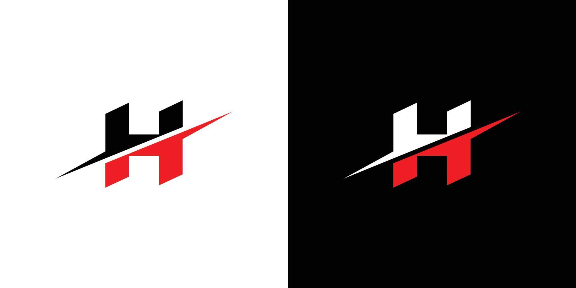 design de logotipo moderno e forte com as iniciais da letra h vetor