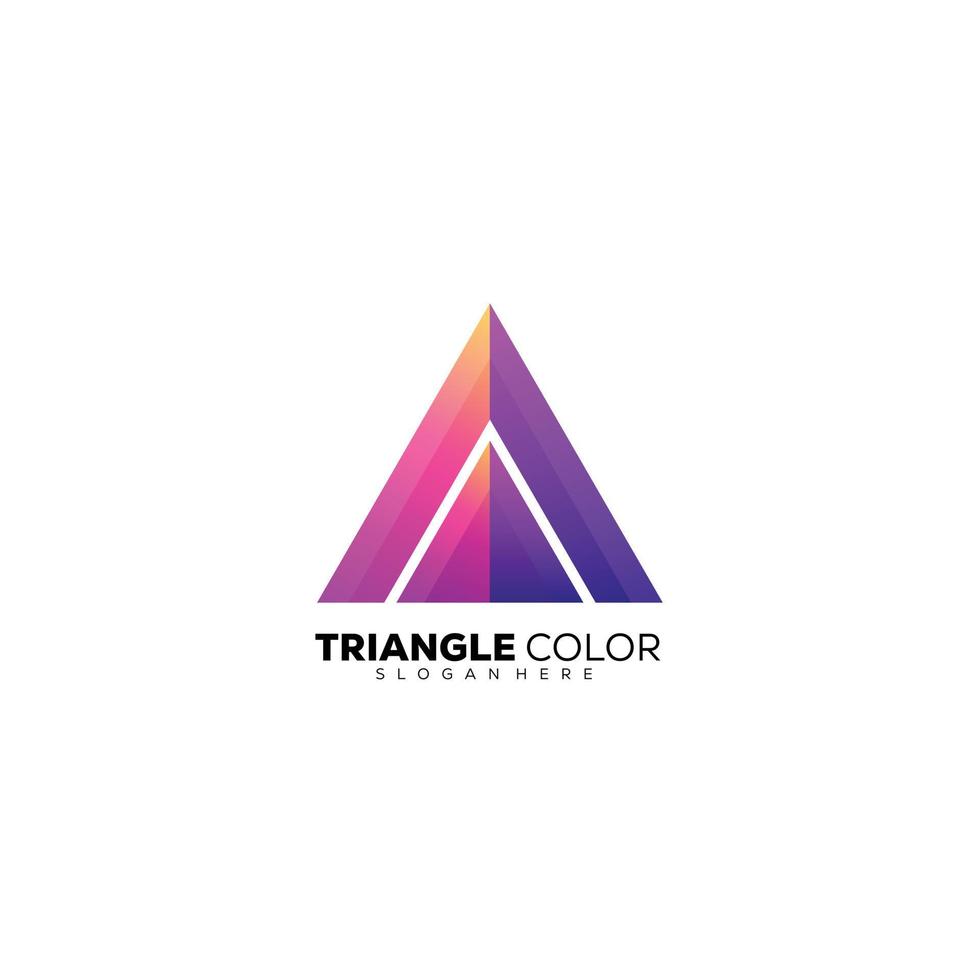 design de cor gradiente de logotipo triângulo vetor