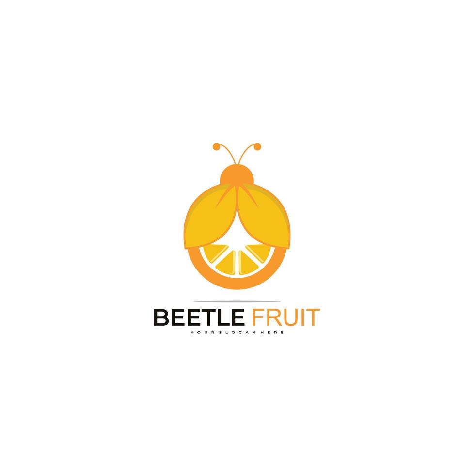 logotipo do besouro com modelo colorido laranja vetor