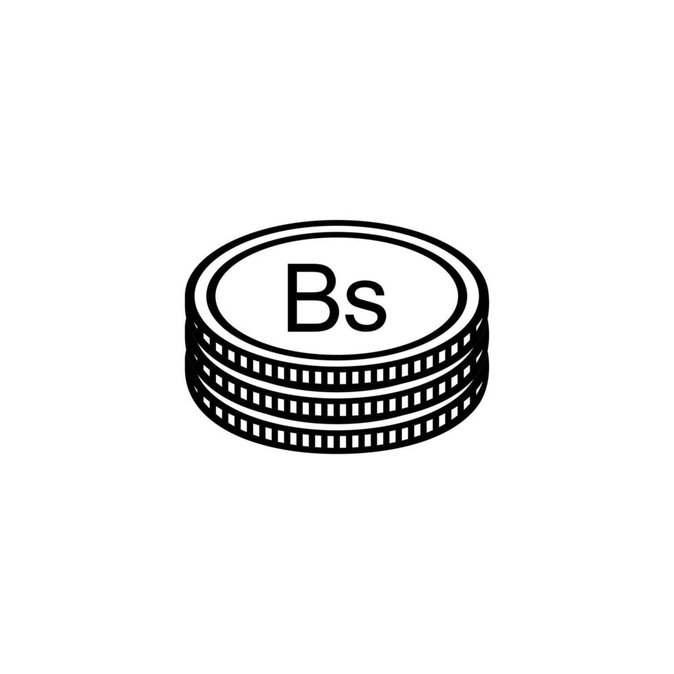 símbolo da moeda da venezuela, ícone do bolívar venezuelano, sinal de ves. ilustração vetorial vetor