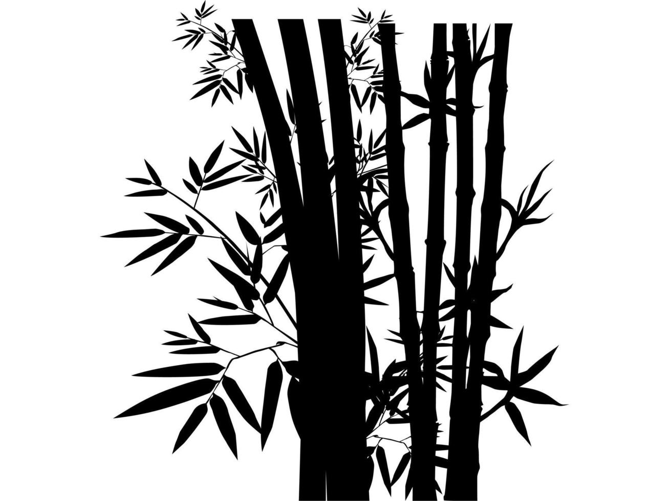 silhuetas de bambu para ilustração de arte, fundo, decoração, ornamentado, site ou elemento de design gráfico. ilustração vetorial vetor