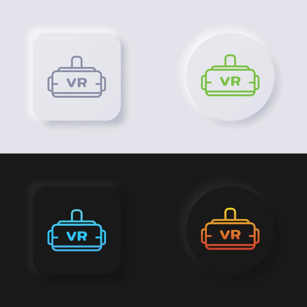 conjunto de ícones de óculos vr, design de interface do usuário suave de botão de neumorfismo multicolorido para web design, interface do usuário de aplicativo e muito mais, botão, vetor. vetor